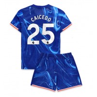 Maglia Calcio Chelsea Moises Caicedo #25 Prima Divisa Bambino 2024-25 Manica Corta (+ pantaloncini)